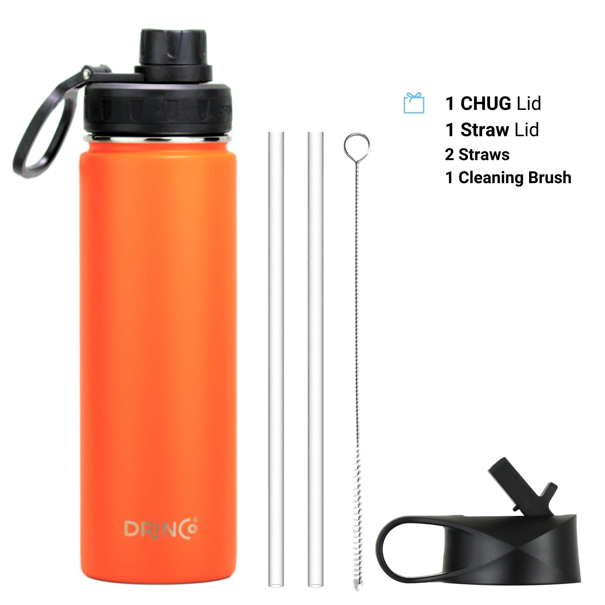 DRINCO® 22oz Stainless Steel Sport Water Bottle - Orange by Orchid Lavender Water Bottles