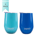 DRINCO® 12oz 2PK Insulated Wine Tumbler Glass (OG Aqua/Blue) by Orchid Lavender Tumblers