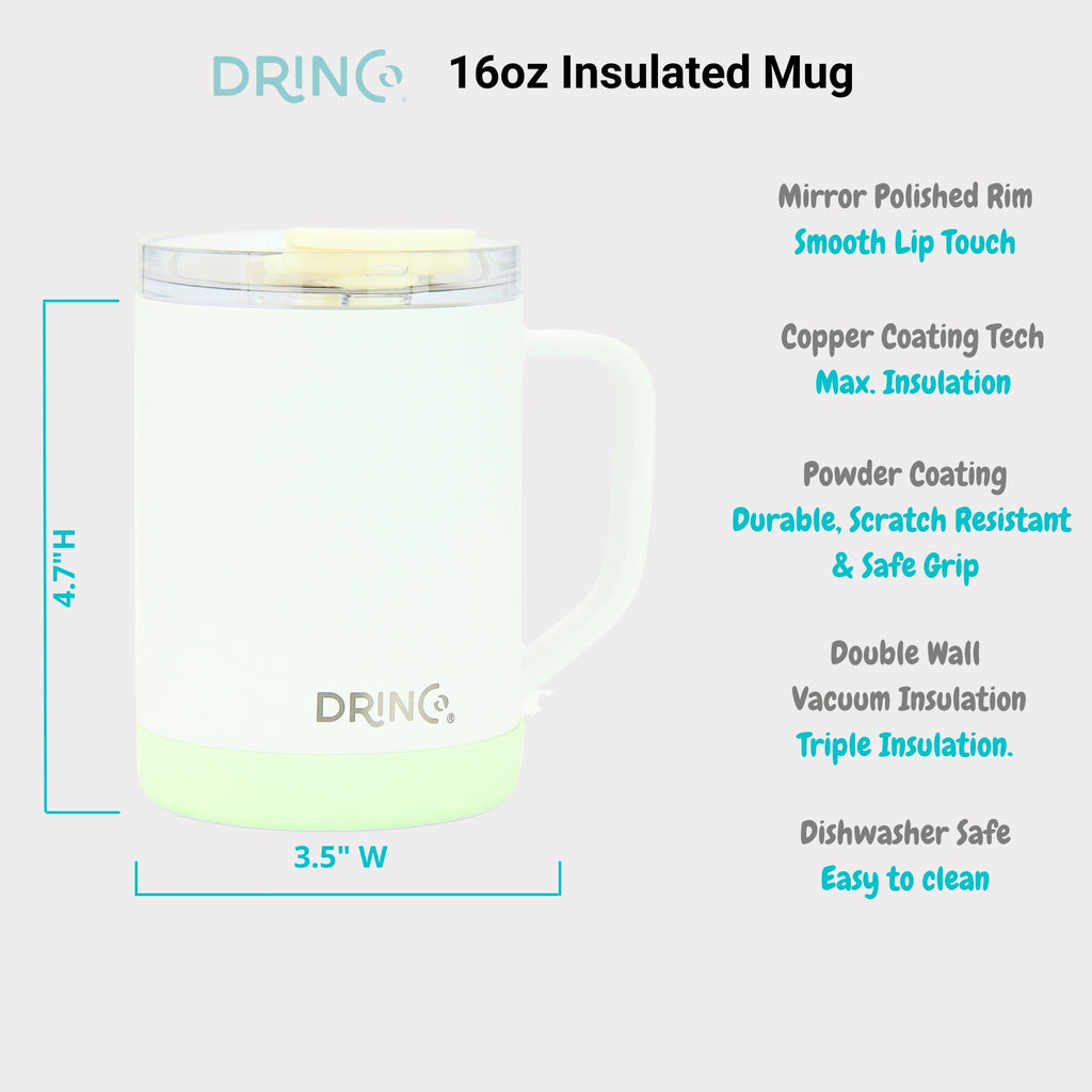 DRINCO® 16 oz Coffee Mug Vacuum Insulated Camping Mug Double Wall by Orchid Lavender Outdoor Recreation