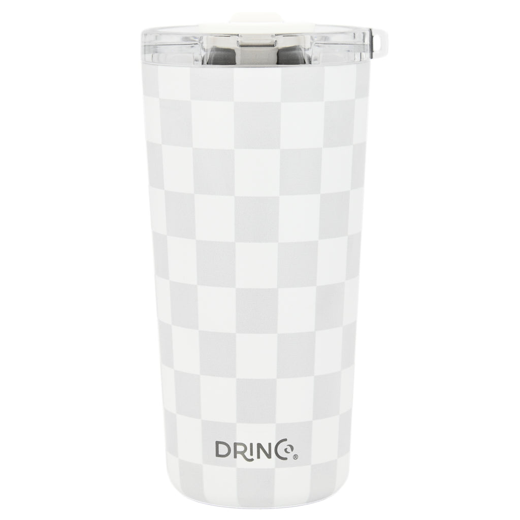 DRINCO® Seattle 20oz Insulated Tumbler Leakproof w/straw-Checker by Orchid Lavender Tumblers