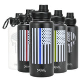 DRINCO® 32oz Stainless Steel Water Bottle-Thin Red-Black by Orchid Lavender Water Bottles