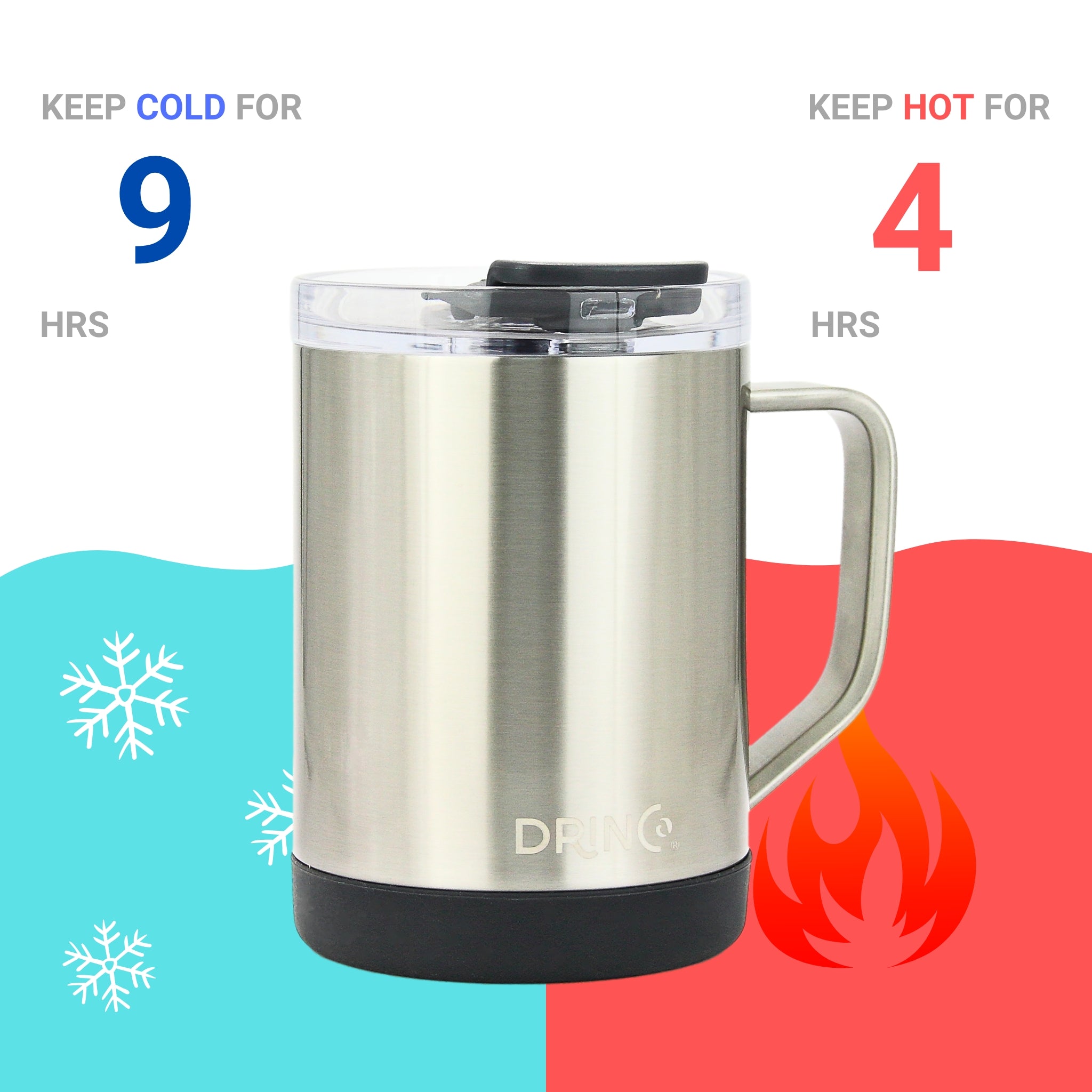 DRINCO® 16 oz Coffee Mug Vacuum Insulated Camping Mug Double Wall by Orchid Lavender Outdoor Recreation