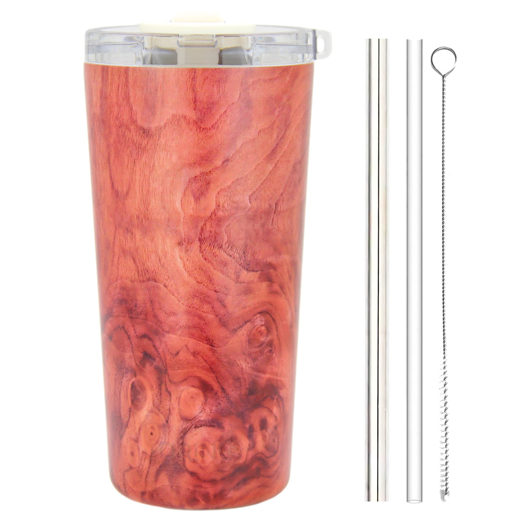 DRINCO® Seattle 20oz Insulated Tumbler Leakproof w/straw-Walnut by Orchid Lavender Tumblers