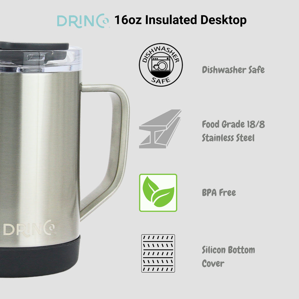 DRINCO® 16 oz Coffee Mug Vacuum Insulated Camping Mug Double Wall by Orchid Lavender Outdoor Recreation