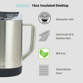 DRINCO® 16 oz Coffee Mug Vacuum Insulated Camping Mug Double Wall by Orchid Lavender Outdoor Recreation