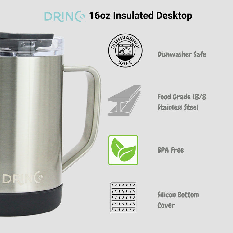 DRINCO® 16 oz Coffee Mug Vacuum Insulated Camping Mug Double Wall by Orchid Lavender Outdoor Recreation