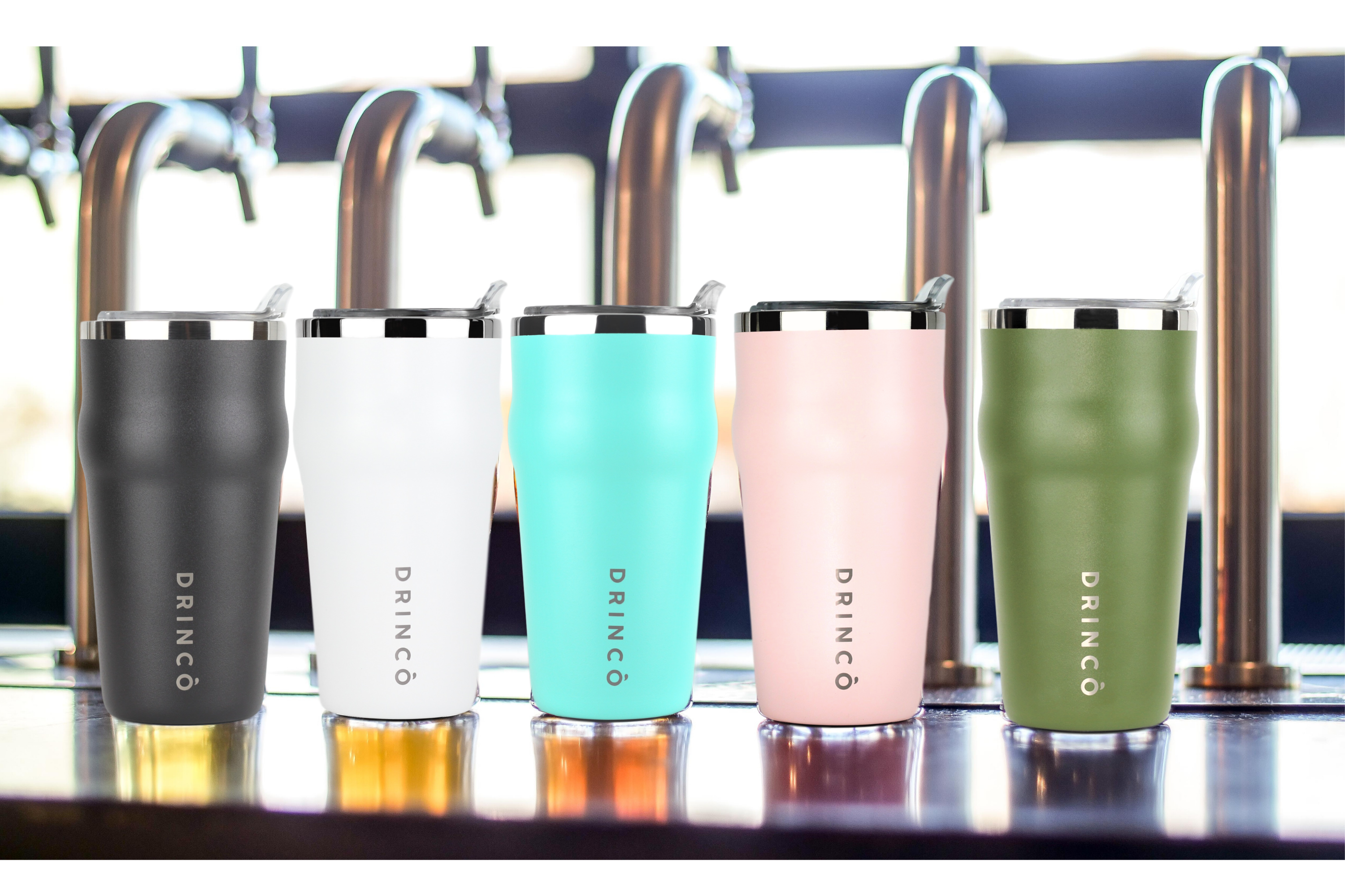 DRINCO 20oz Insulated Tumbler Beer Mug-Bottle Opener THOR-(Mint Cream) by Orchid Lavender Tumblers