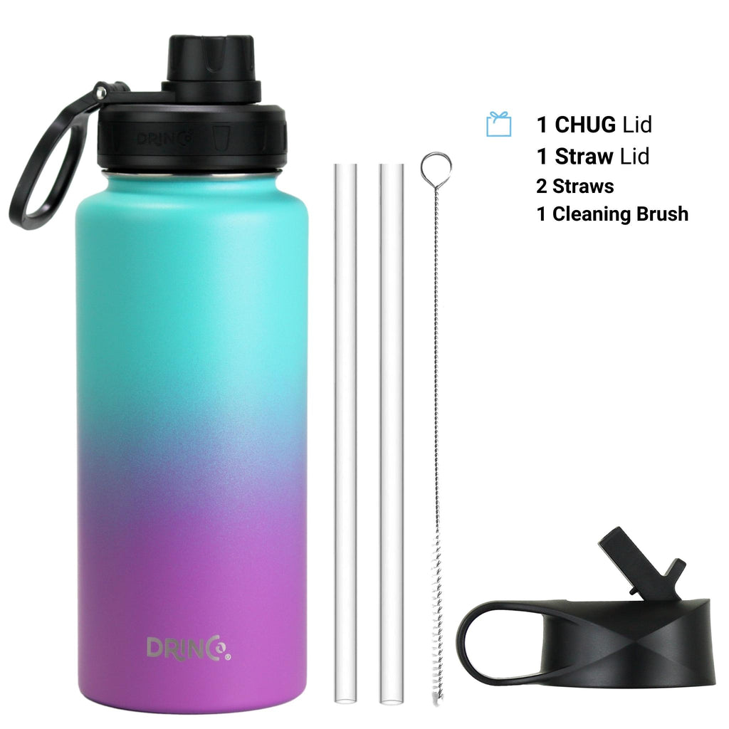 DRINCO® 32oz Stainless Steel Water Bottle - Ombre Fuchsia Teal by Orchid Lavender Water Bottles