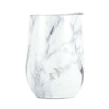 DRINCO® 12oz Insulated Wine Tumbler Glass (Pacifica White Marble) by Orchid Lavender Tumblers