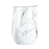 DRINCO® 12oz Insulated Wine Tumbler Glass (Pacifica White Marble) by Orchid Lavender Tumblers