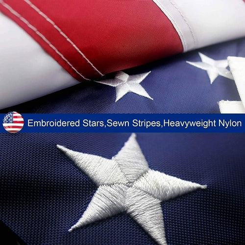 American Flag Outdoor Heavy Duty Embroidered Stars USA Flag by Cosmic Inventory Decorative Flags