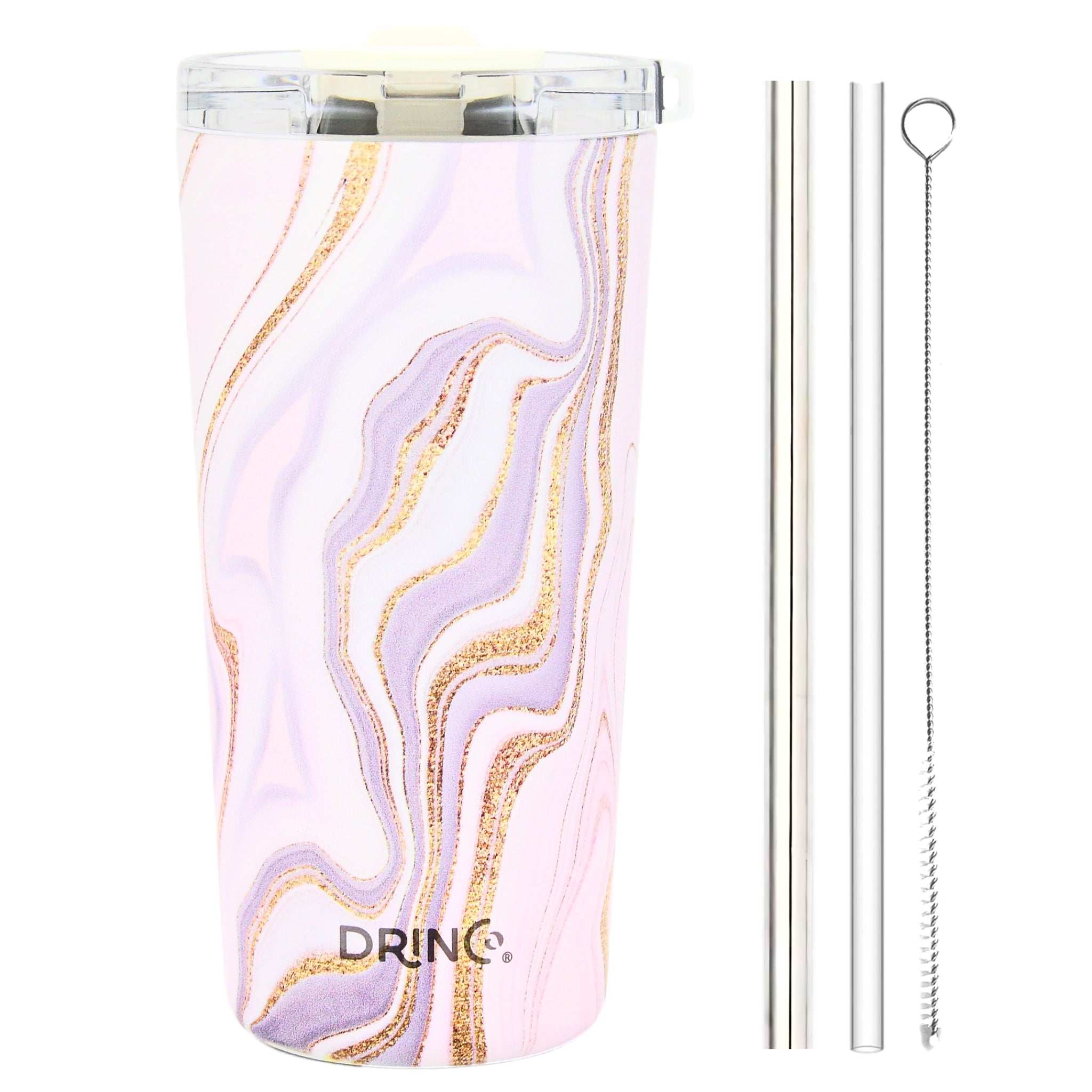 DRINCO® Seattle 20oz Insulated Tumbler Leakproof w/straw-Rosa Gold by Orchid Lavender Tumblers