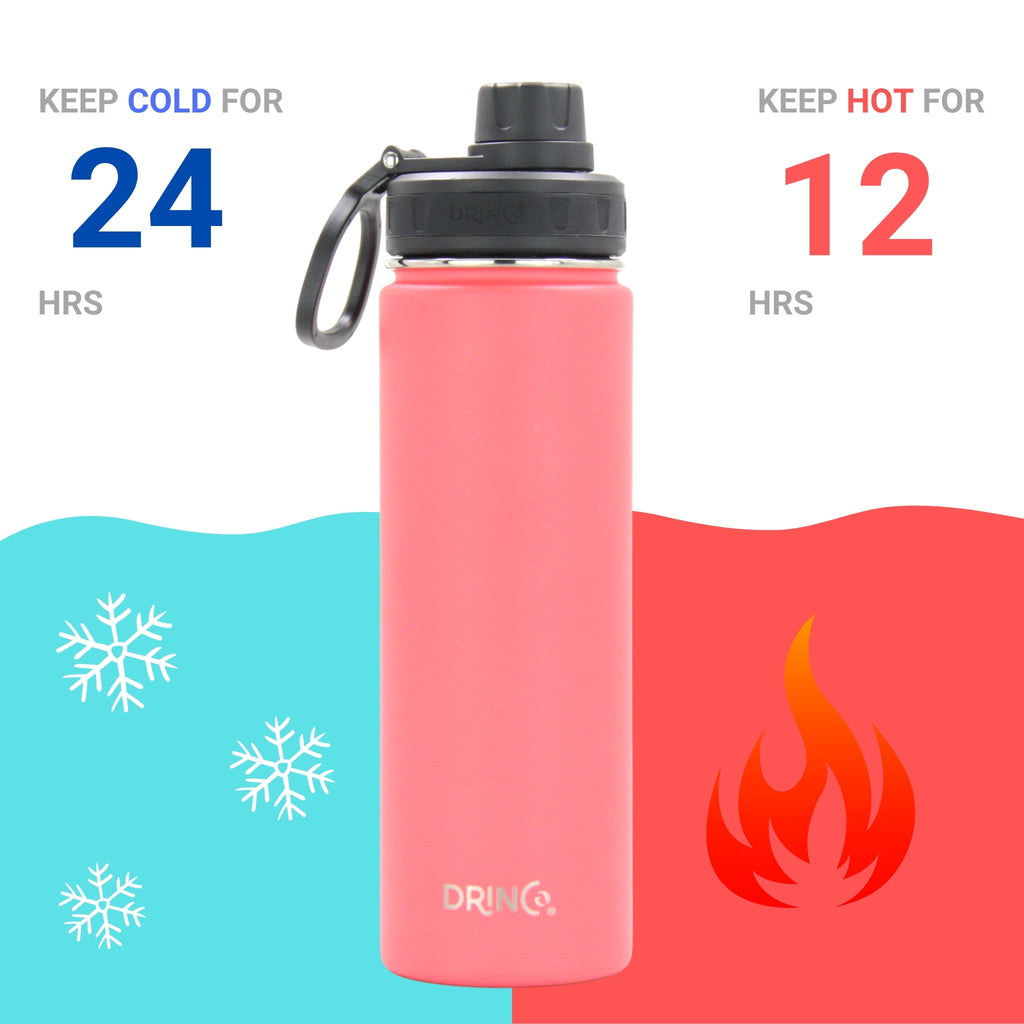 DRINCO® 22oz Stainless Steel Sport Water Bottle - Coral Paradise by Orchid Lavender Water Bottles