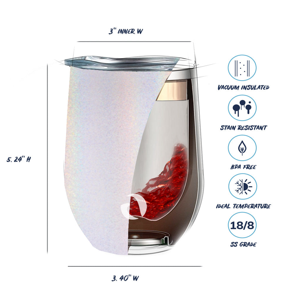 DRINCO® 12oz Insulated Wine Tumbler Glass (Unicorlust) by Orchid Lavender Tumblers