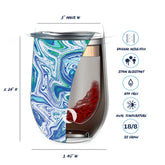 DRINCO® 12oz Insulated Wine Tumbler Glass (Venice Swirl) by Orchid Lavender Tumblers