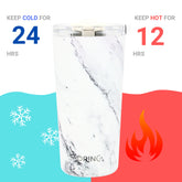 DRINCO® Seattle 20oz Insulated Tumbler Leakproof-Calacatta Marble by Orchid Lavender Tumblers