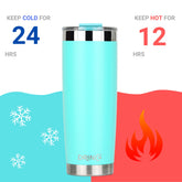 DRINCO® 20oz Insulated Tumbler w/Spill Proof Lid, 2 Straws(Teal) by Orchid Lavender Tumblers