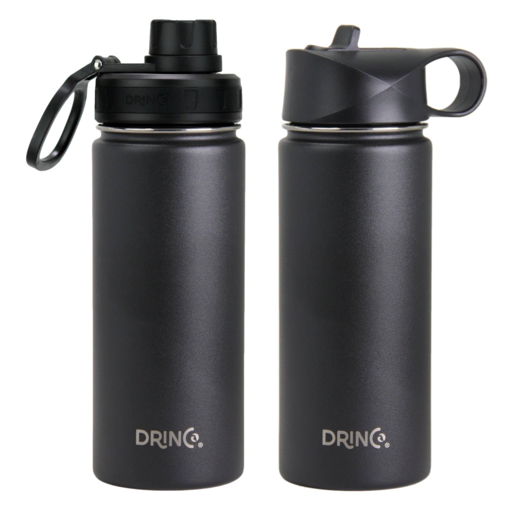 DRINCO® 18oz Stainless Steel Sport Water Bottle - Black by Orchid Lavender Water Bottles