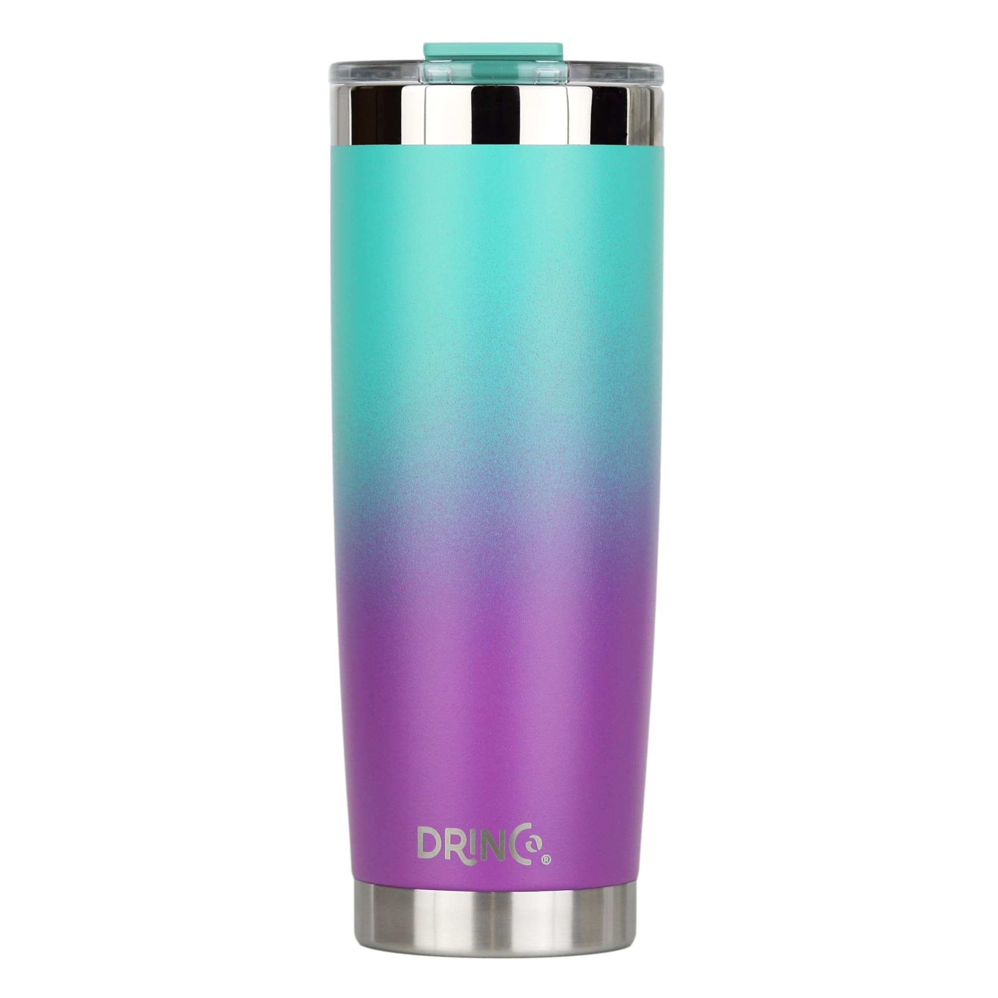 DRINCO® 20oz Insulated Tumbler Spill Proof Lid 2 Straws(Ombre Teal) by Orchid Lavender Tumblers