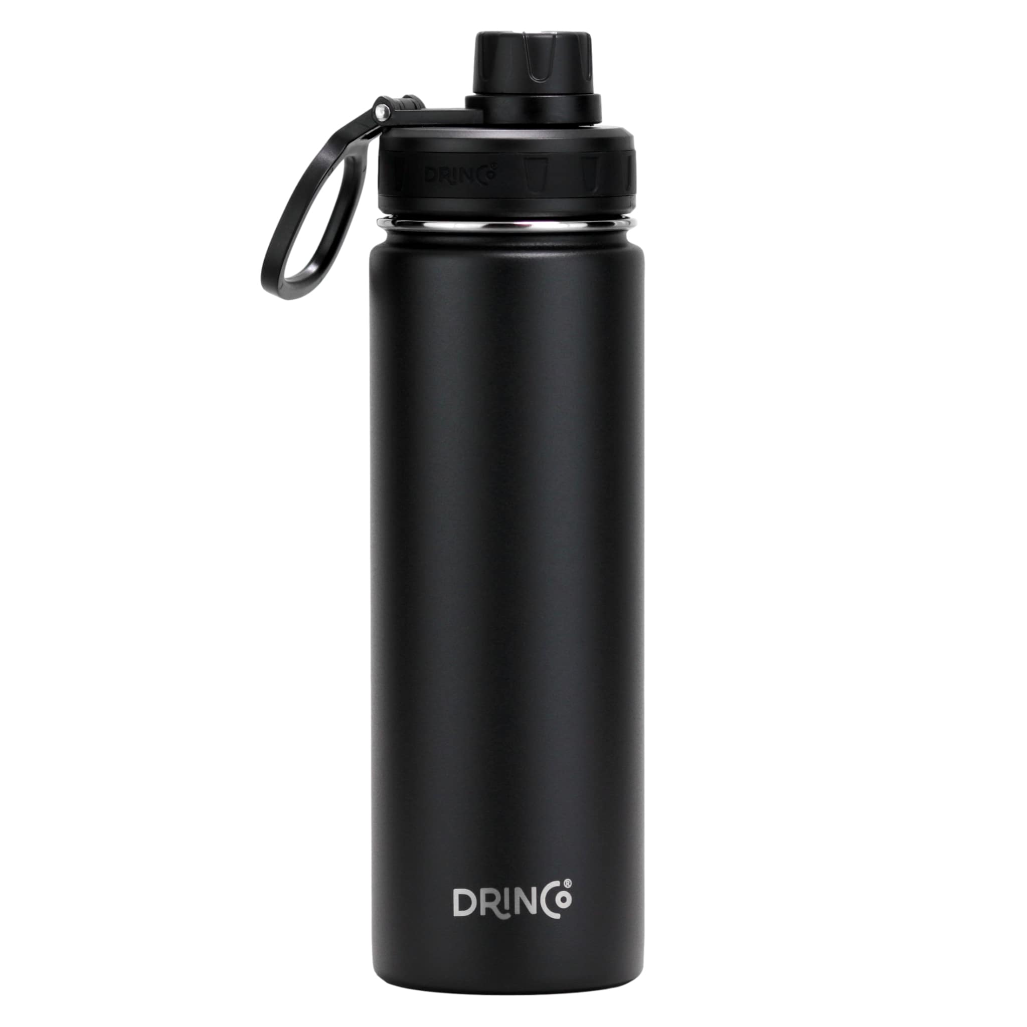 DRINCO® 22oz Stainless Steel Sport Water Bottle - Black by Orchid Lavender Water Bottles
