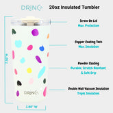 DRINCO® Seattle 20oz Insulated Tumbler Leakproof w/straw-Blots by Orchid Lavender Tumblers