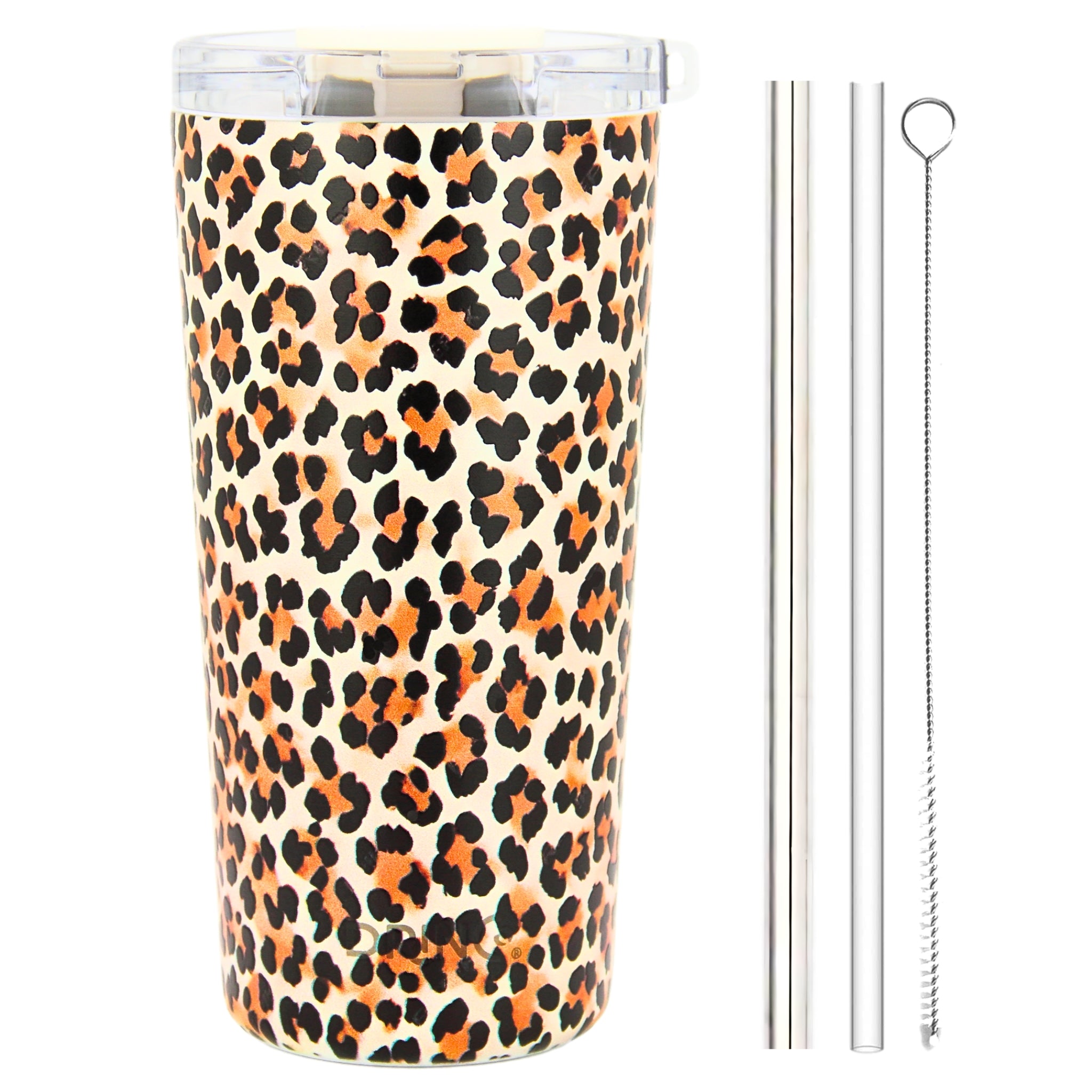 DRINCO® Seattle 20oz Insulated Tumbler Leakproof w/straw-Leopard by Orchid Lavender Tumblers