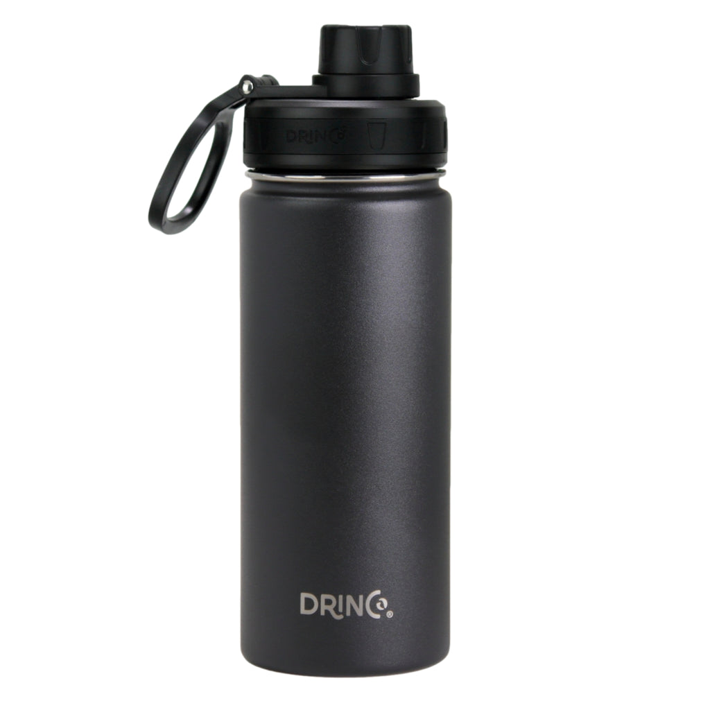 DRINCO® 18oz Stainless Steel Sport Water Bottle - Black by Orchid Lavender Water Bottles