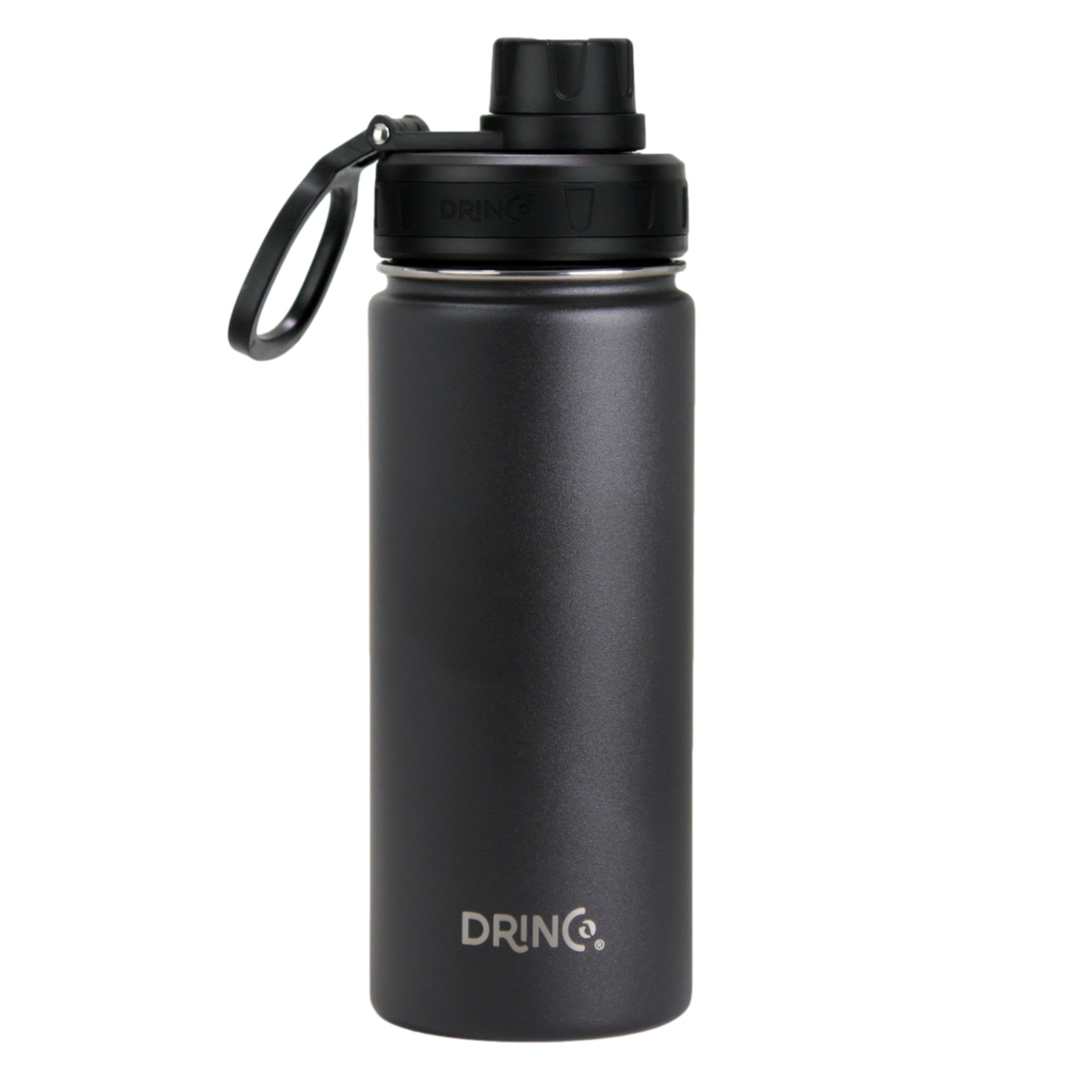 DRINCO® 18oz Stainless Steel Sport Water Bottle - Black by Orchid Lavender Water Bottles