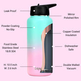 DRINCO® 32oz Stainless Steel Water Bottle (3 lids) - Macaron by Orchid Lavender Water Bottles
