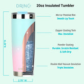 DRINCO® 20oz Insulated Tumbler Spill Proof Lid 2 Straws(Macaron) by Orchid Lavender Tumblers