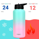 DRINCO® 32oz Stainless Steel Water Bottle (3 lids) - Macaron by Orchid Lavender Water Bottles