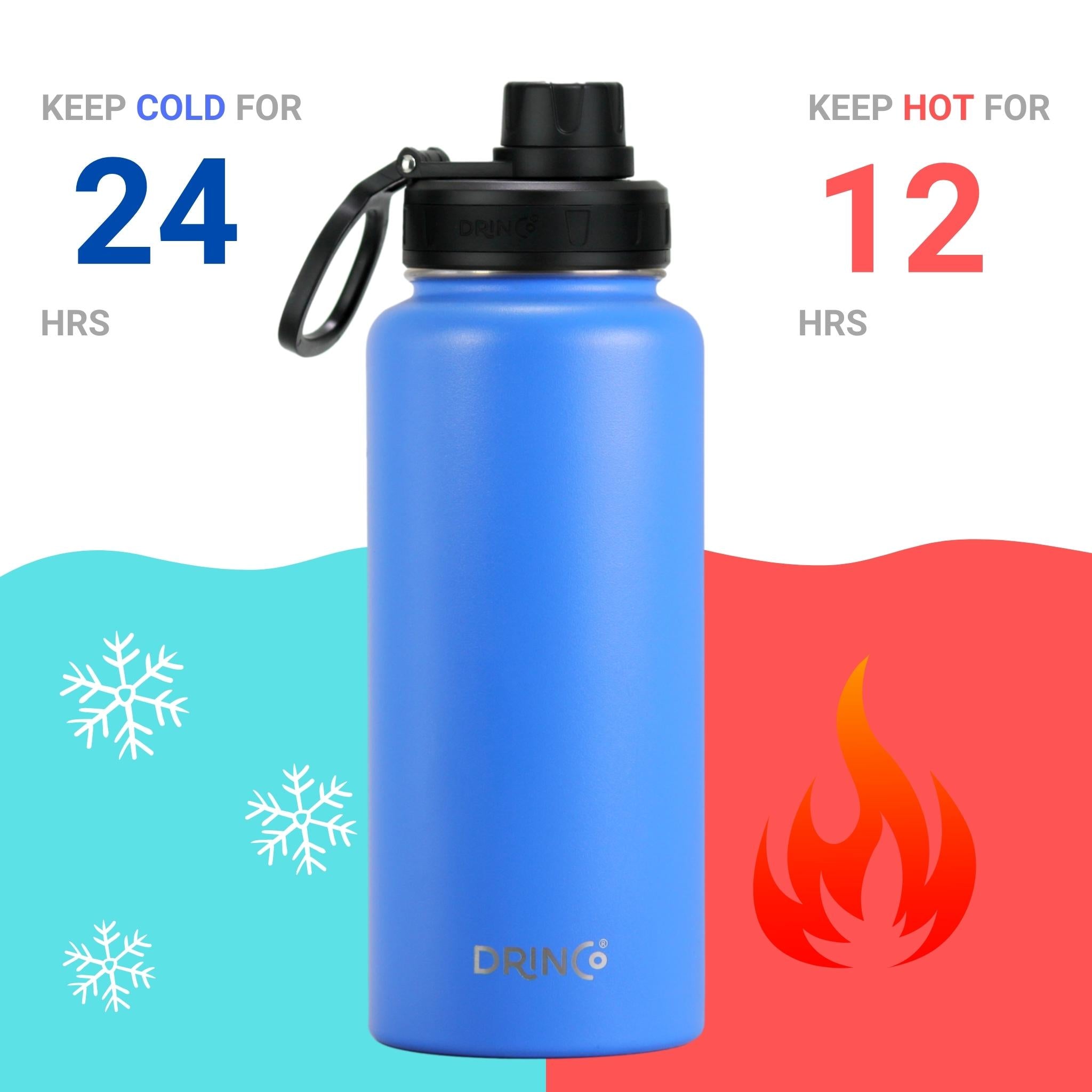DRINCO® 32oz Stainless Steel Water Bottle-US Flag Color-Royal Blue by Orchid Lavender Water Bottles