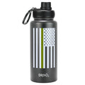 DRINCO® 32oz Stainless Steel Water Bottle-Thin Green-Black by Orchid Lavender Water Bottles