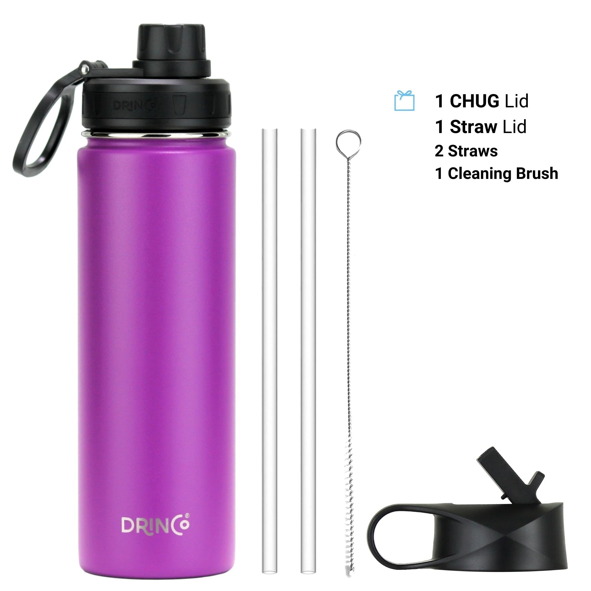 DRINCO® 22oz Stainless Steel Sport Water Bottle - Deep Purple by Orchid Lavender Water Bottles