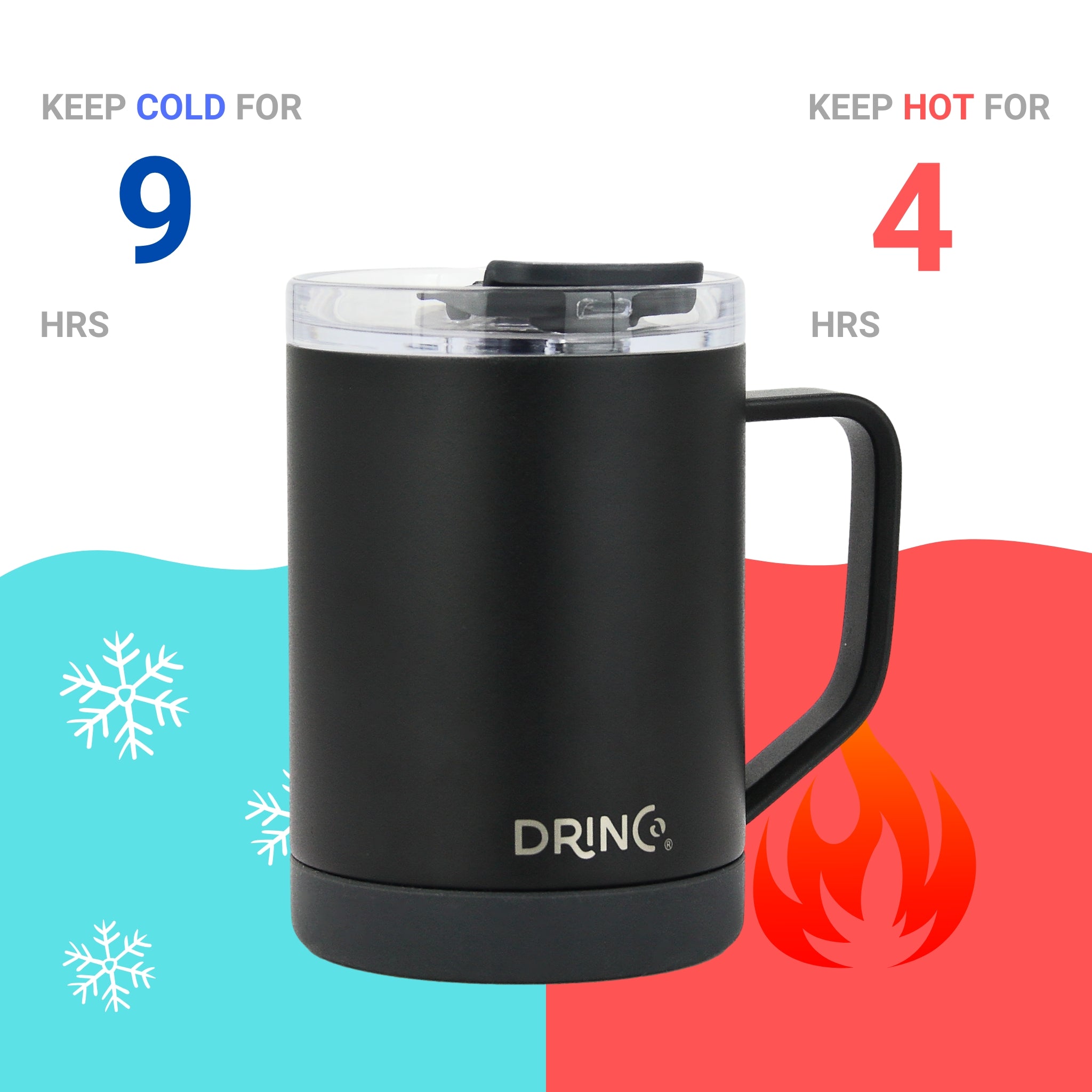 DRINCO® 16 oz Coffee Mug Vacuum Insulated Camping Mug Double Wall by Orchid Lavender Outdoor Recreation