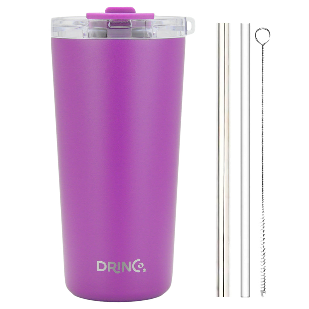 DRINCO® Seattle 20oz Insulated Tumbler Spill Proof Lid w/straw-Purple by Orchid Lavender Tumblers