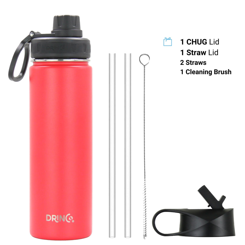 DRINCO® 22oz Stainless Steel Sport Water Bottle - Barn Red by Orchid Lavender Water Bottles
