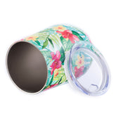 DRINCO® 12oz Insulated Wine Tumbler Glass (Tropical Hues) by Orchid Lavender Tumblers