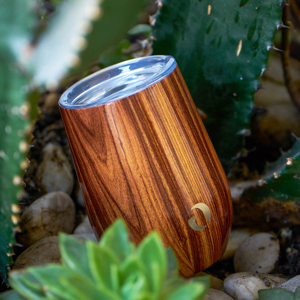 DRINCO® 12oz Insulated Wine Tumbler Glass (Woodland) by Orchid Lavender Tumblers