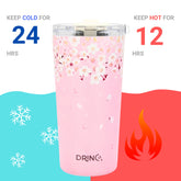 DRINCO® Seattle 20oz Insulated Tumbler Spill Proof Lid w/straw-Sakura by Orchid Lavender Tumblers