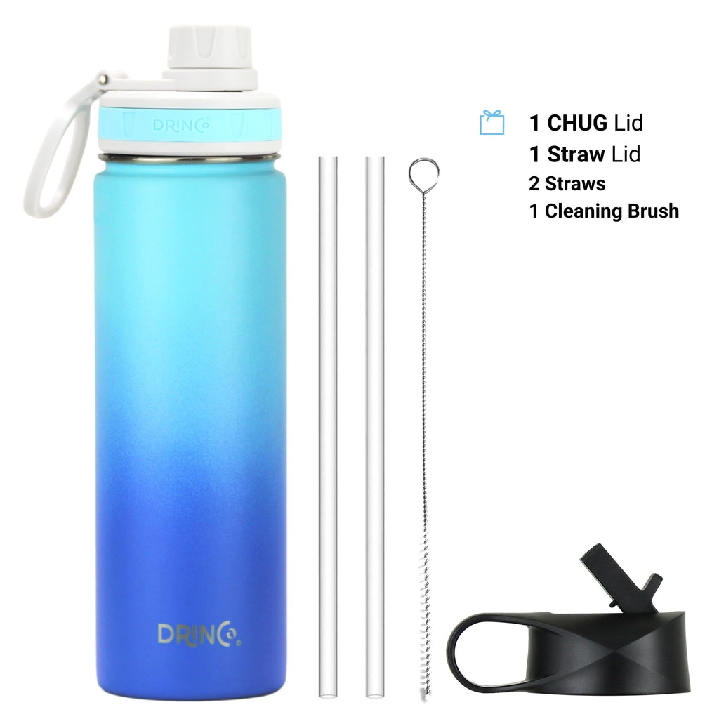 DRINCO® 22oz Stainless Steel Sport Water Bottle - Morning Sky Blue by Orchid Lavender Water Bottles