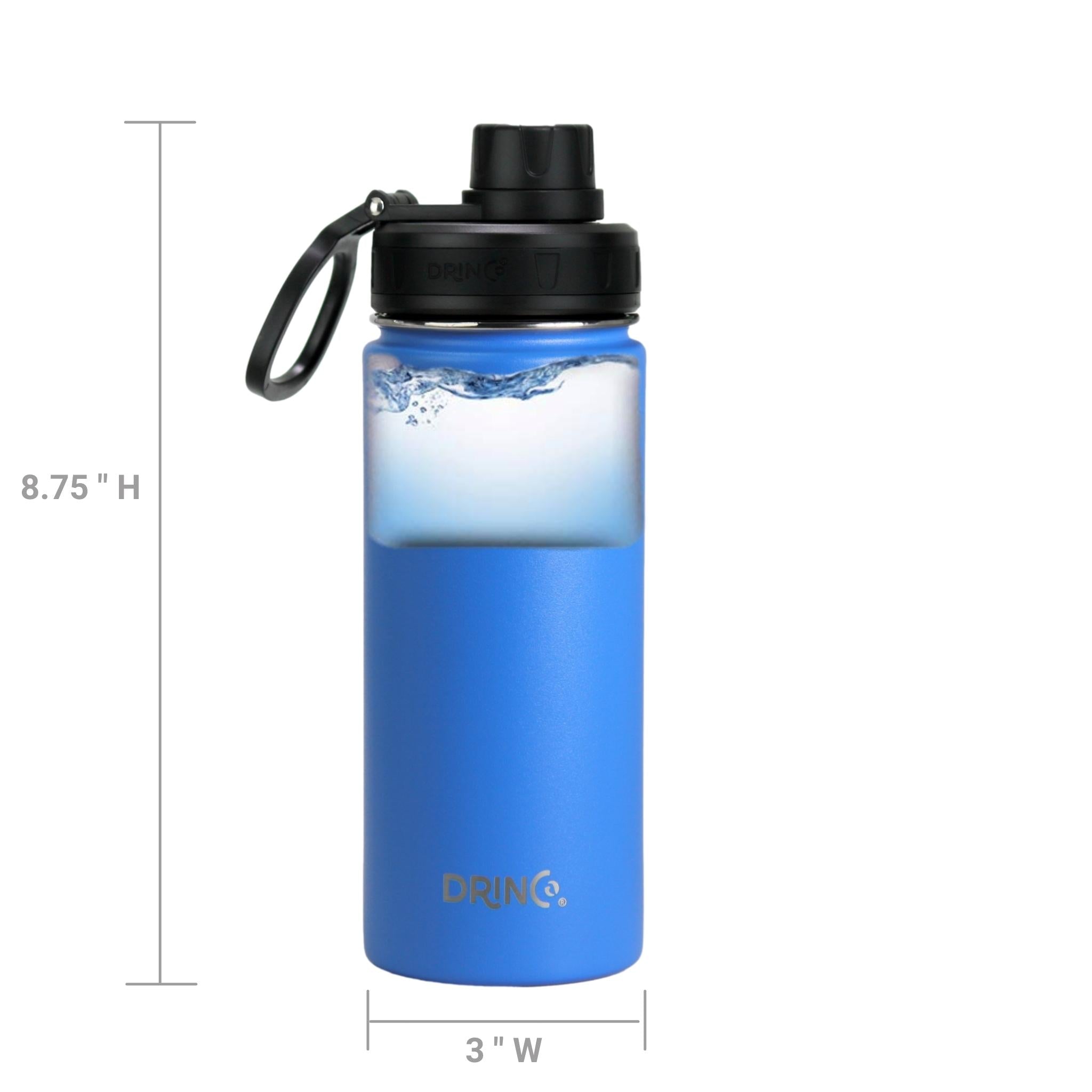 DRINCO® 18oz Stainless Steel Sport Water Bottle - Royal Blue by Orchid Lavender Water Bottles