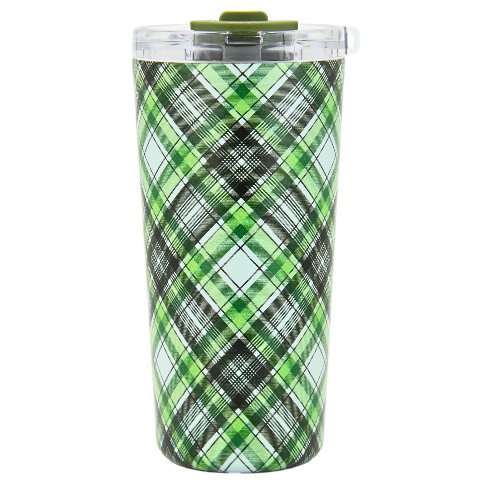 DRINCO® Seattle 20oz Insulated Tumbler Leakproof w/straw-Ireland Plaid by Orchid Lavender Tumblers