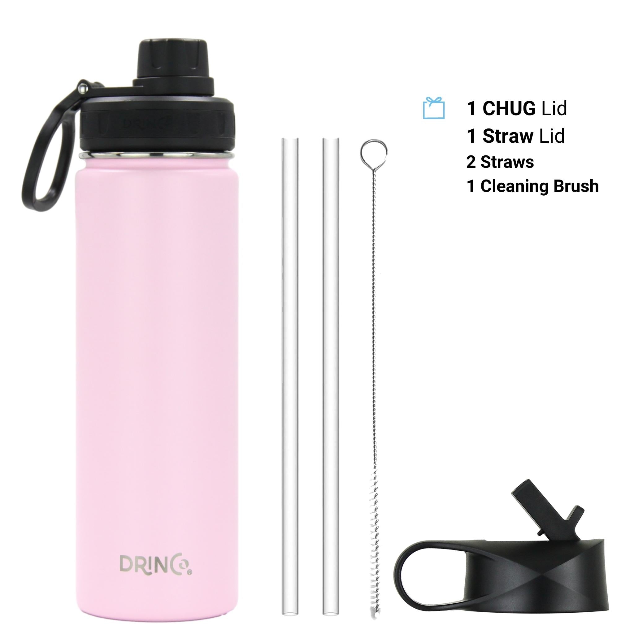 DRINCO® 22oz Stainless Steel Sport Water Bottle - Flamingo Pink by Orchid Lavender Water Bottles