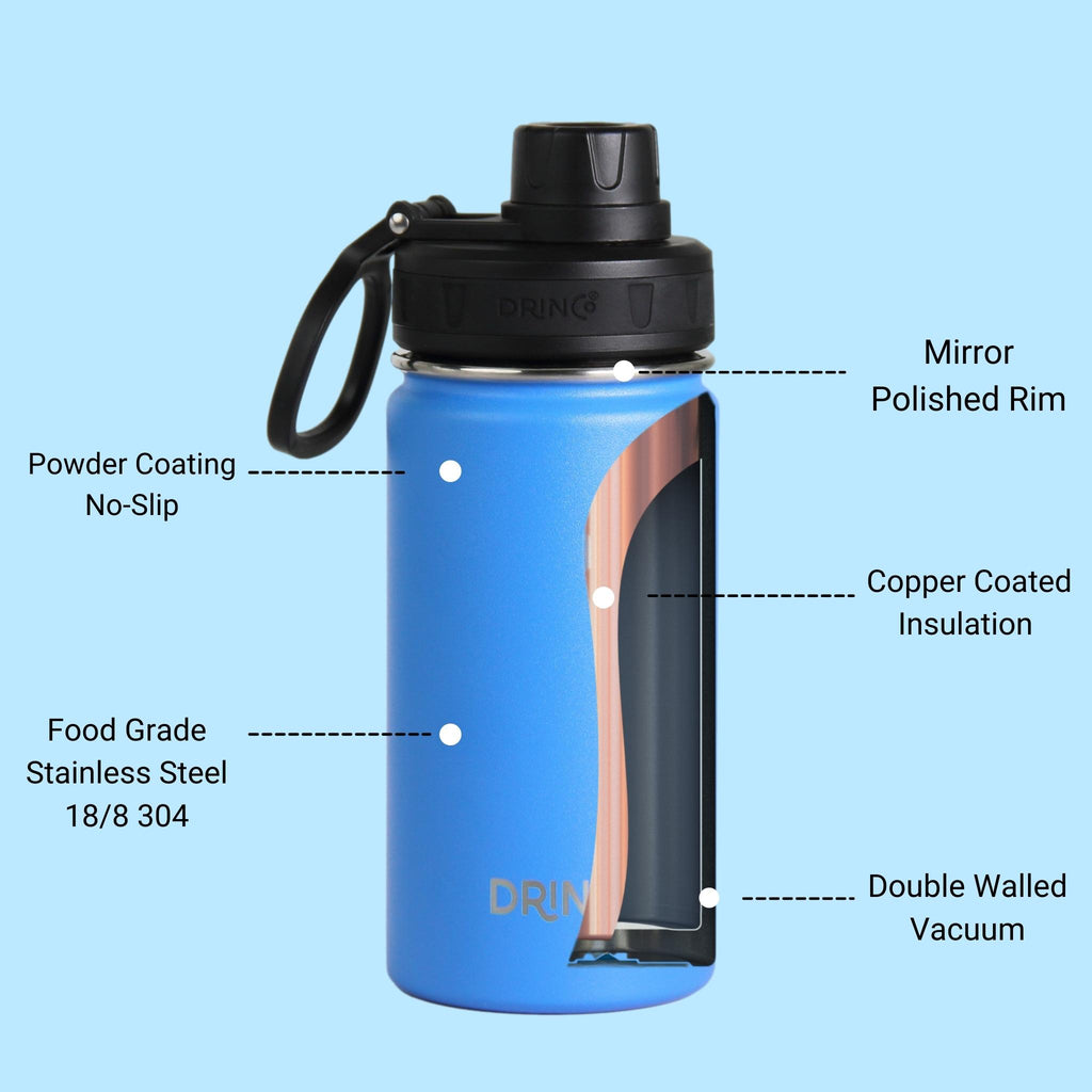 DRINCO® 14oz Stainless Steel Sport Water Bottle - Royal Blue by Orchid Lavender Water Bottles