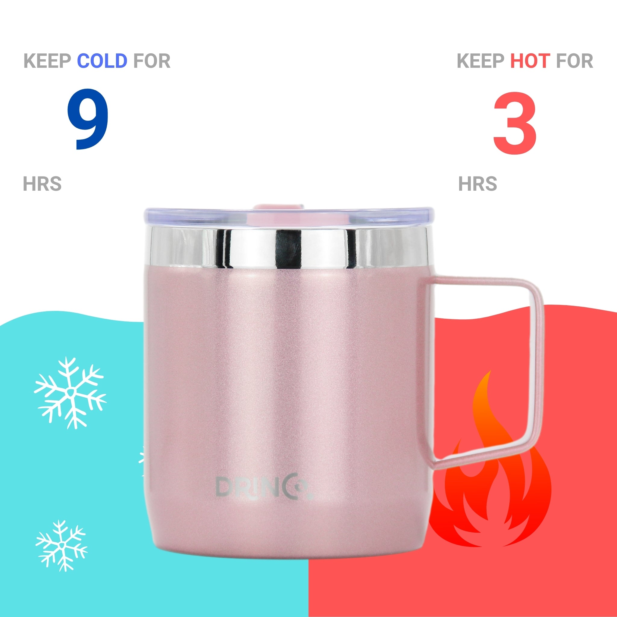 DRINCO® 14 oz Coffee Mug Vacuum Insulated Camping Mug Double Wall by Orchid Lavender Travel Mugs