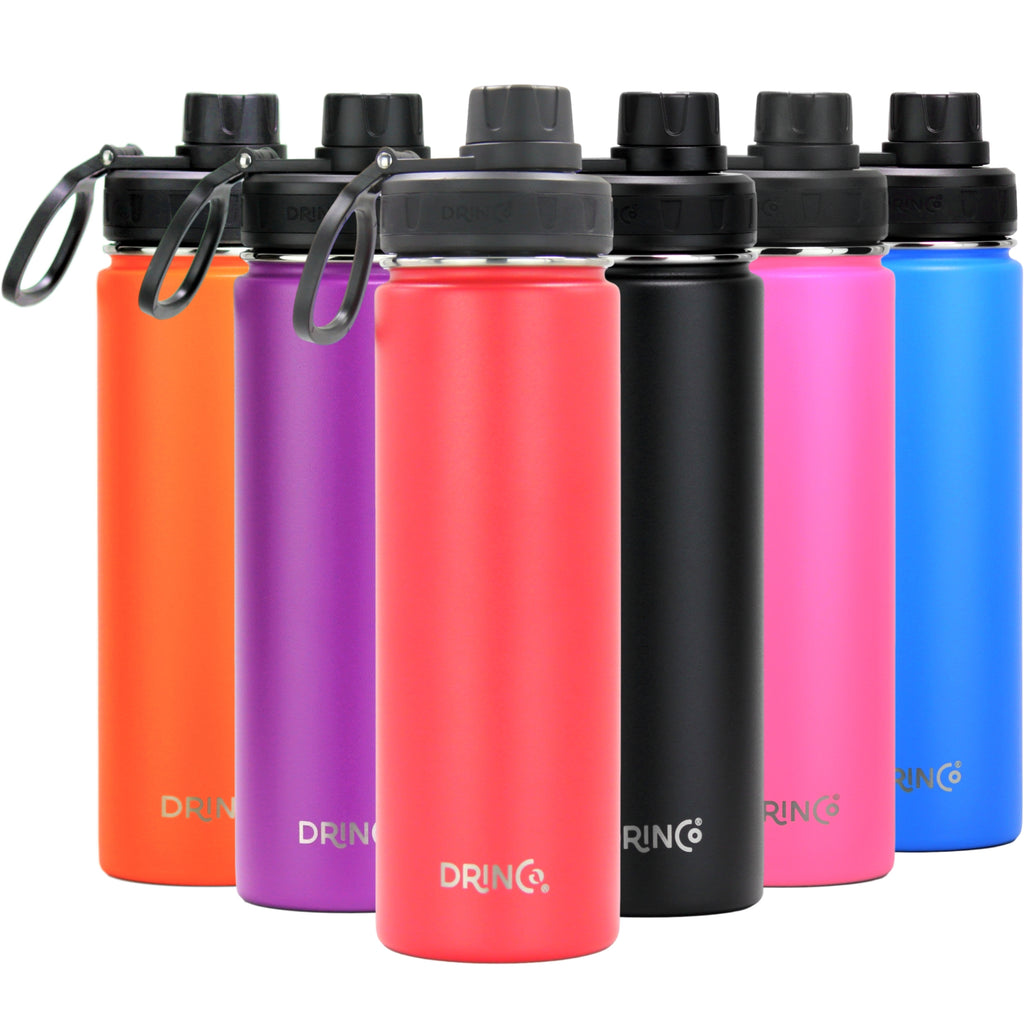DRINCO® 22oz Stainless Steel Sport Water Bottle - Barn Red by Orchid Lavender Water Bottles
