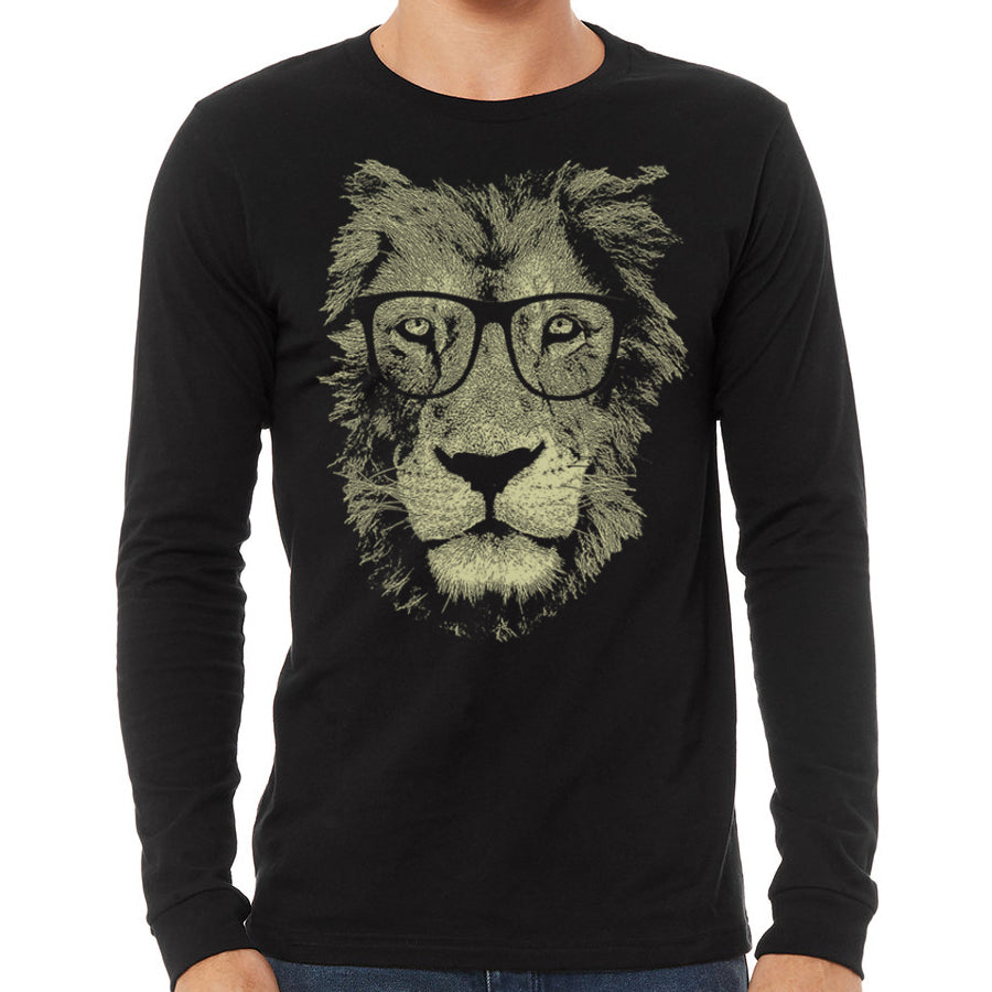 Lion Wearing Glasses Long Sleeve by Indigo Tiger Clothing
