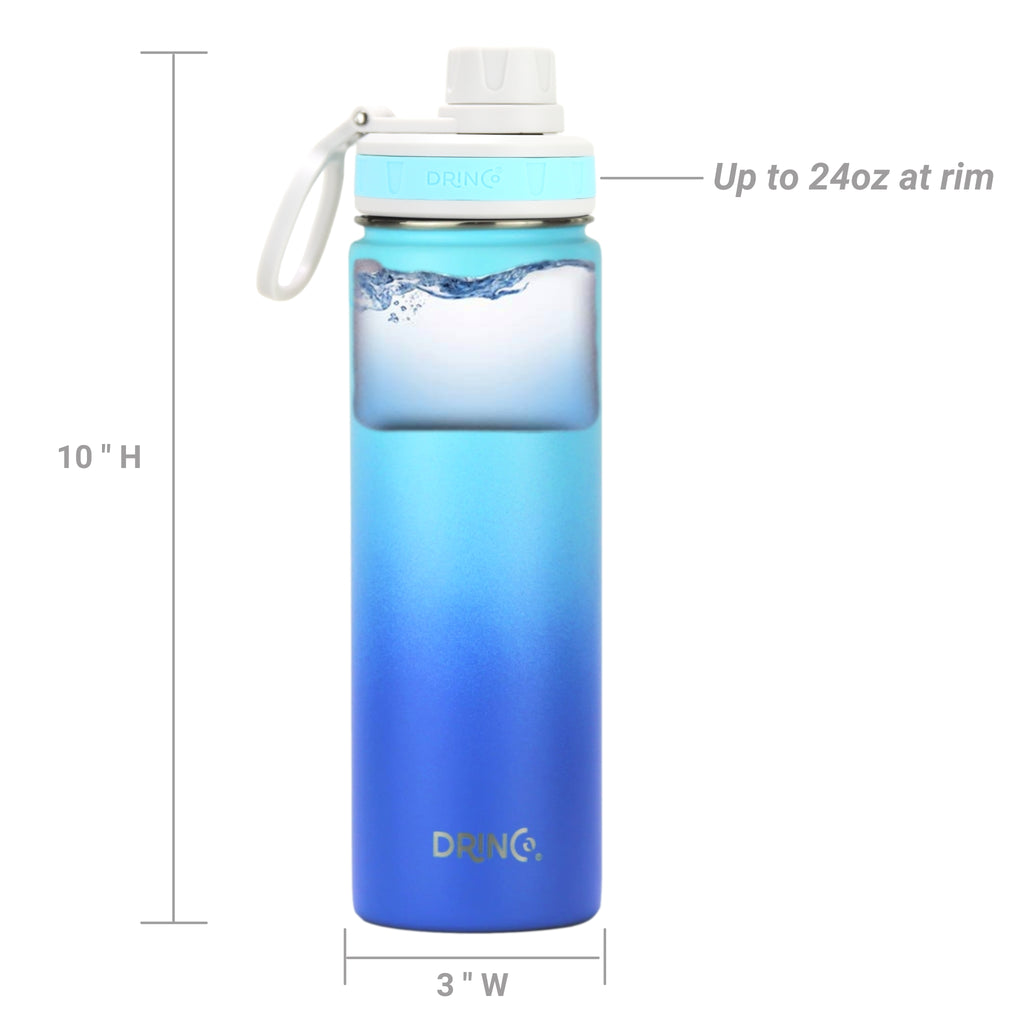 DRINCO® 22oz Stainless Steel Sport Water Bottle - Morning Sky Blue by Orchid Lavender Water Bottles