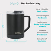 DRINCO® 16 oz Coffee Mug Vacuum Insulated Camping Mug Double Wall by Orchid Lavender Outdoor Recreation